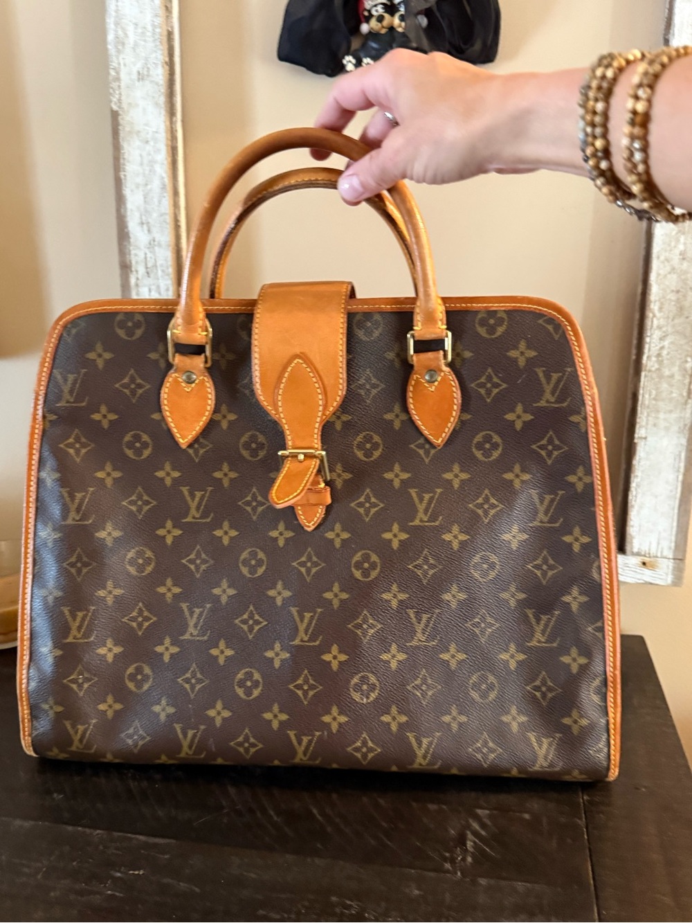 Louis Vuitton Brown Monogram RIVOLI Top-Handle Satchel